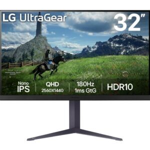 LCD Monitor|LG|31.5"|Panel IPS|2560x1440|16:9|180Hz|1 ms|Pivot|Height adjustable|Tilt|Colour Black|32GS85Q-B