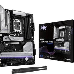 Mainboard|ASROCK|Intel B860 Express|LGA1851|ATX|Memory DDR5|Memory slots 4|1xPCI-Express 4.0 16x|1xPCI-Express 5.0 16x|1xM.2|1xHDMI|1xAudio-Out|1xMicrophone|6xUSB 2.0|6xUSB 3.2|1xUSB-C w/Thunderbolt|1xOptical S/PDIF|1xRJ45|B860LIVEMIXERWIFI