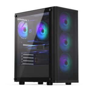 Case|ENDORFY|Ventum 200 ARGB|MidiTower|Case product features Transparent panel|Not included|ATX|MicroATX|MiniITX|Colour Black|EY2A014