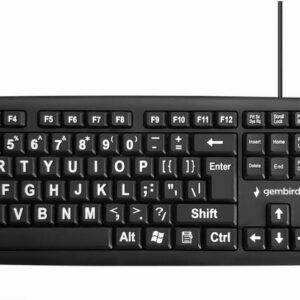 KEYBOARD STANDART USB ENG BIG/LETT. BLACK KB-US-103 GEMBIRD