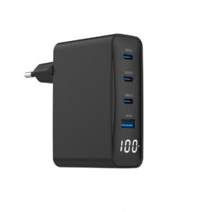 CHARGER USB 100W 4PORT GAN/TA-UC-PDQC100LCD-01-BK GEMBIRD