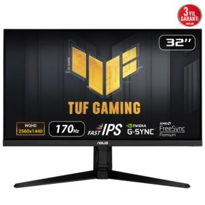 LCD Monitor|ASUS|31.5"|Gaming|Panel IPS|2560x1440|16:9|170Hz|Matte|1 ms|Speakers|Swivel|Height adjustable|Tilt|Colour Black|90LM07L0-B03370
