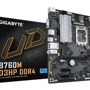 Mainboard|GIGABYTE|Intel B760 Express|LGA1700|Micro-ATX|Memory DDR4|Memory slots 4|2xPCI-Express 3.0 1x|1xPCI-Express 4.0 16x|2xM.2|1x15pin D-sub|1xHDMI|1xDisplayPort|6xUSB 2.0|5xUSB 3.2|1xUSB-C|1xPS/2|1xRJ45|3xAudio port|B760MD3HPDDR4