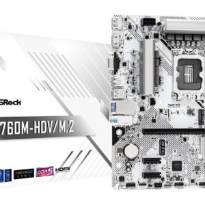 Mainboard|ASROCK|Intel B760 Express|LGA1700|Micro-ATX|Memory DDR5|Memory slots 2|2xPCI-Express 3.0 1x|1xPCI-Express 4.0 16x|1xM.2|1x15pin D-sub|1xHDMI|1xDisplayPort|1xAV-In|1xAV-out|1xMicrophone|2xUSB 2.0|3xUSB 3.2|1xUSB-C|1xRJ45|B760M-HDV/M.2