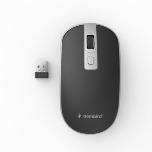 MOUSE USB OPTICAL WRL BLACK/SILVER MUSW-4B-06-BS GEMBIRD