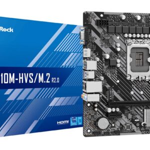 Mainboard|ASROCK|Intel H610|LGA1700|Micro-ATX|Memory DDR4|Memory slots 2|1xPCI-Express 3.0 1x|1xPCI-Express 4.0 16x|1xM.2|1x15pin D-sub|1xHDMI|1xAudio-In|1xAudio-Out|1xMicrophone|4xUSB 2.0|2xUSB 3.2|1xPS/2|1xRJ45|H610M-HVS/M.2R2.0