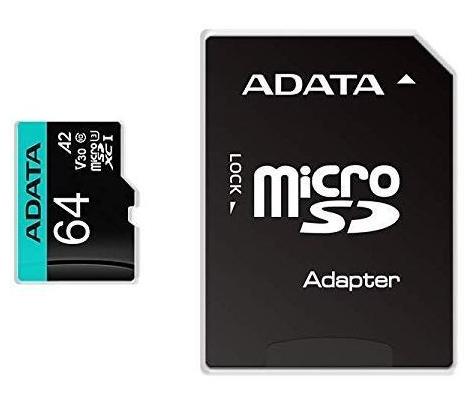 MEMORY MICRO SDXC 64GB W/ADAP./AUSDX64GUI3V30SA2-RA1 ADATA