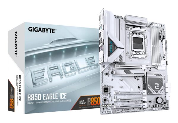 Mainboard|GIGABYTE|AMD B850|SAM5|ATX|Memory DDR5|Memory slots 4|2xPCI-Express 3.0 1x|1xPCI-Express 4.0 4x	|1xPCI-Express 5.0 16x|3xM.2|1xHDMI|1xDisplayPort|4xUSB 2.0|2xUSB 3.2|1xUSB-C|1xRJ45|3xAudio port|B850EAGLEICE