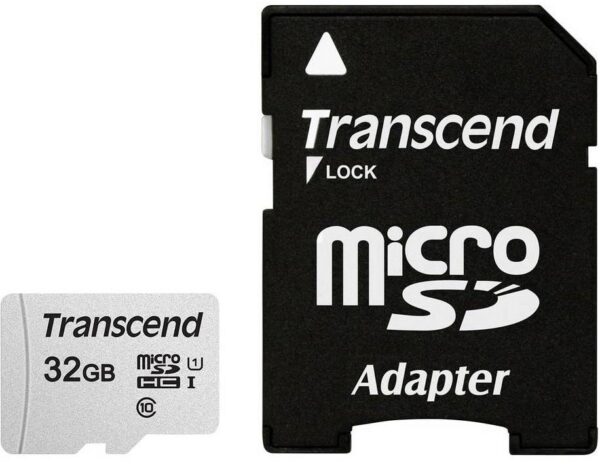 MEMORY MICRO SDHC 32GB W/ADAPT/C10 TS32GUSD300S-A TRANSCEND