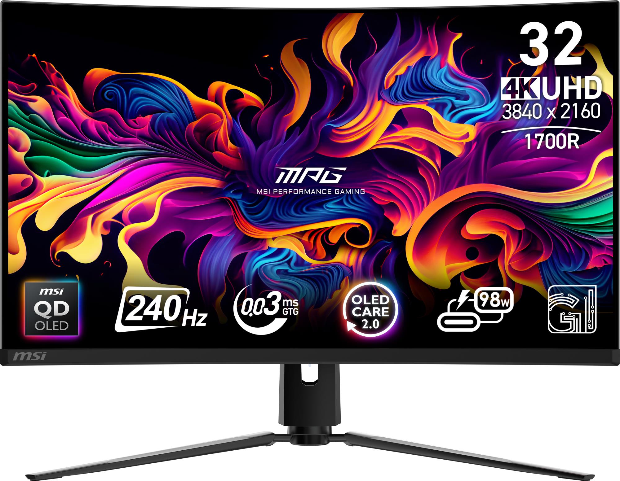 Monitor|MSI|MPG 321CURX QD-OLED|31.5"|Gaming/Curved/4K|Panel QD-OLED|3840x2160|16:9|240 Hz|0.03 ms|MPG321CURXQD-OLED