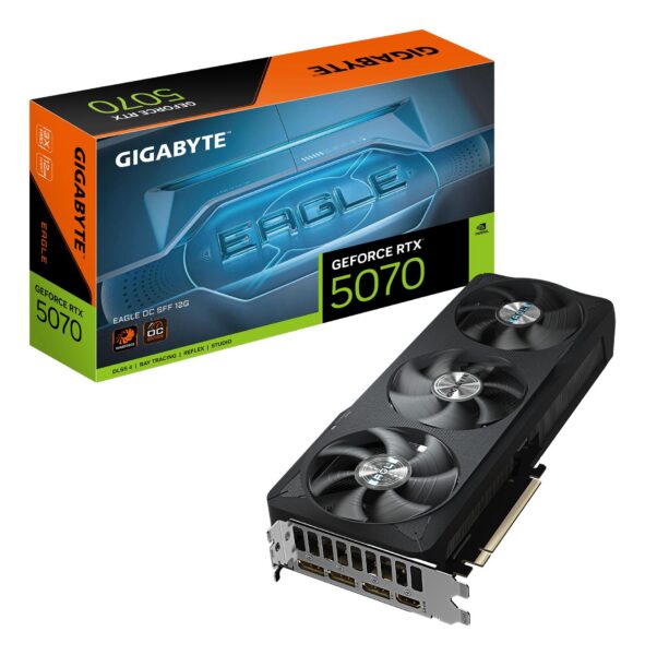 Graphics Card|GIGABYTE|NVIDIA GeForce RTX 5070|12 GB|GDDR7|192 bit|PCIE 5.0 16x|GPU 2587 MHz|Triple slot Fansink|1xHDMI|3xDisplayPort|GV-N5070EAGLEOC-12GD