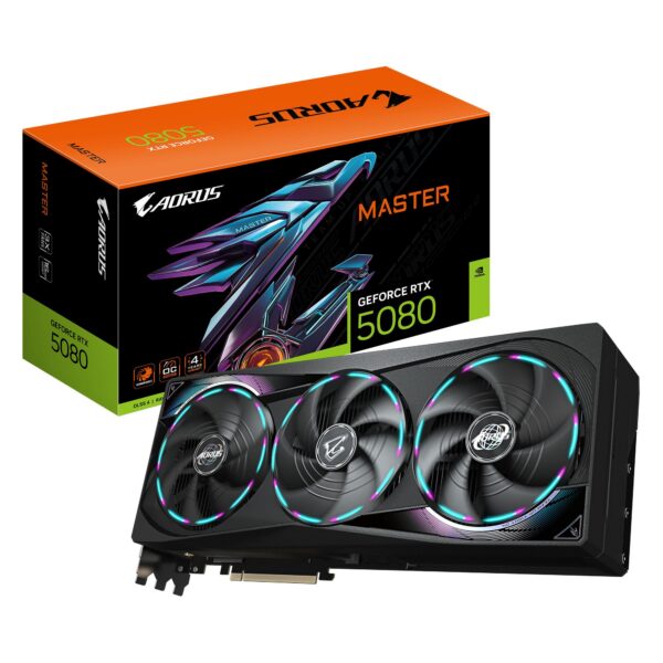Graphics Card|GIGABYTE|NVIDIA GeForce RTX 5080|16 GB|GDDR7|256 bit|PCIE 5.0 16x|GPU 2617 MHz|Dual Slot Fansink|1xHDMI|3xDisplayPort|GV-N5080AORUSM-16GD1.0